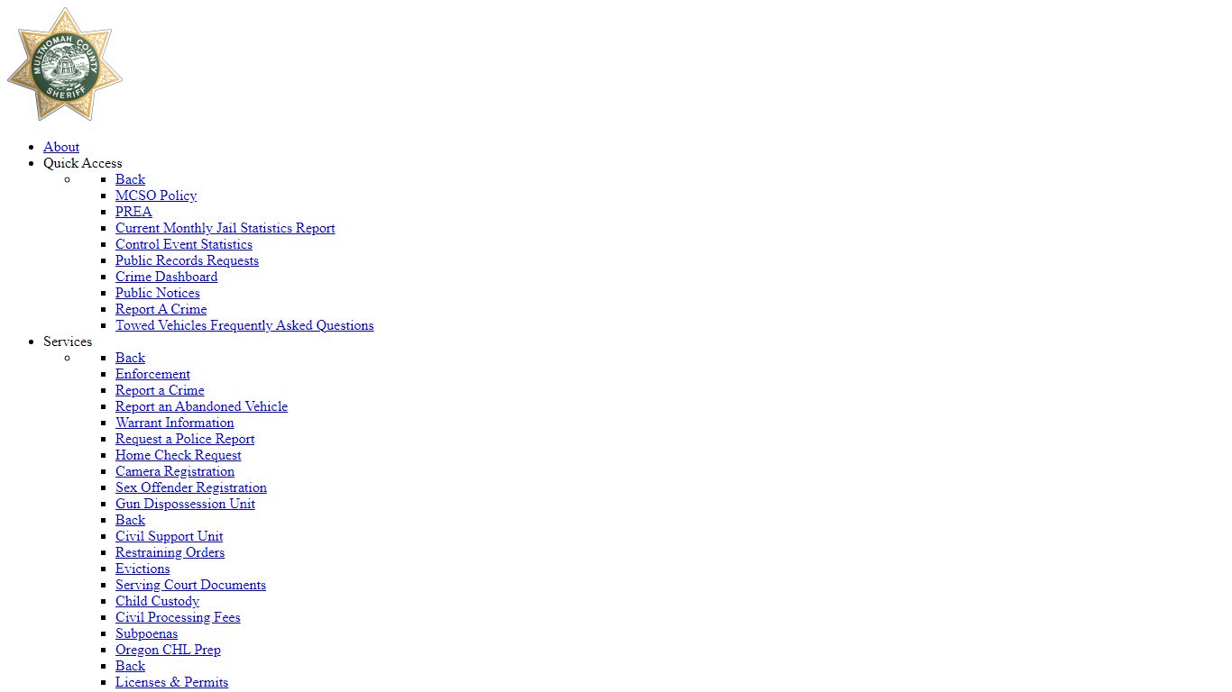 MCSO Inmate Visitors Guide - Multnomah County Sheriff's Office