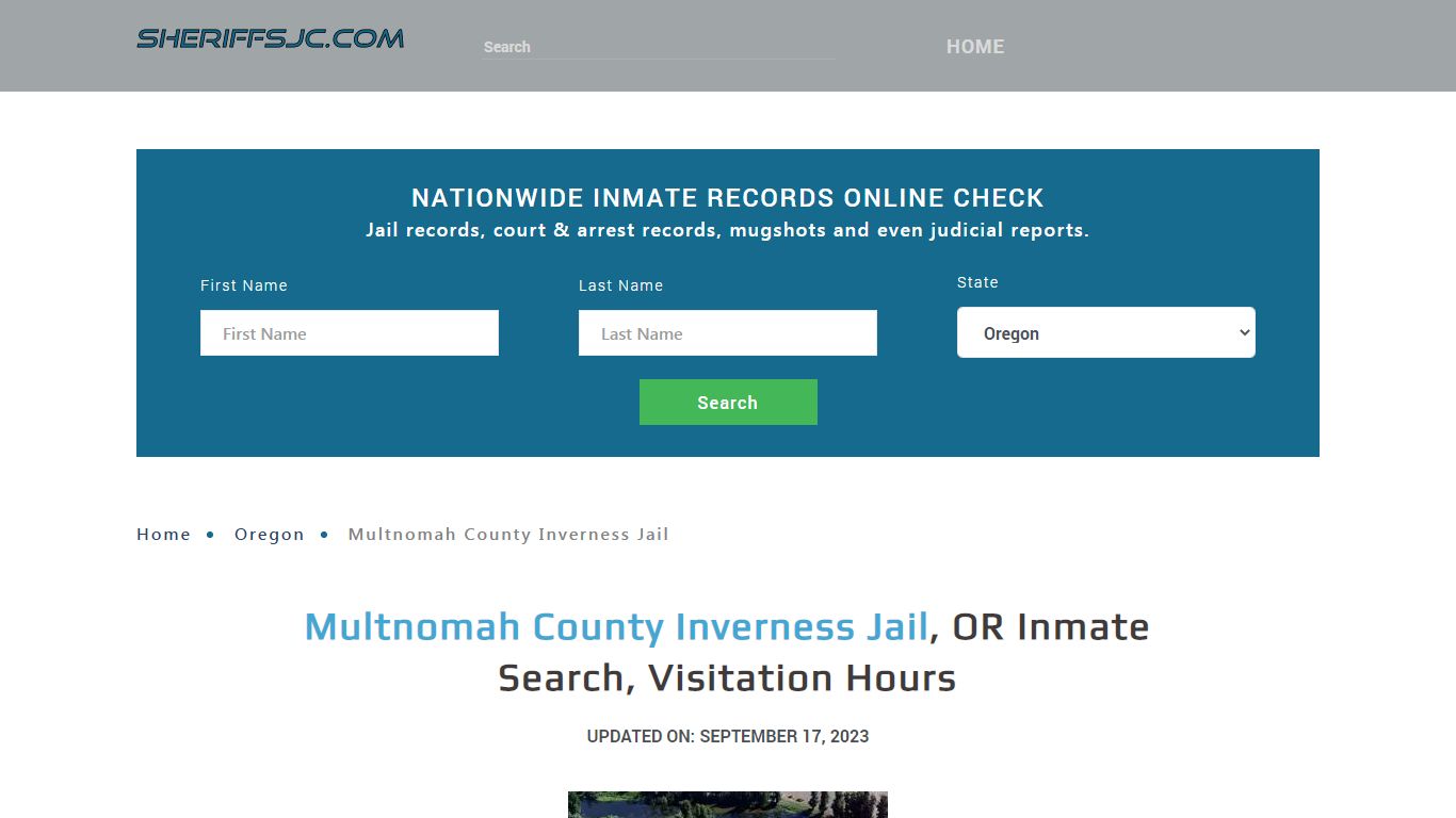 Multnomah County Inverness Jail, OR Inmate Search, Visitation Hours